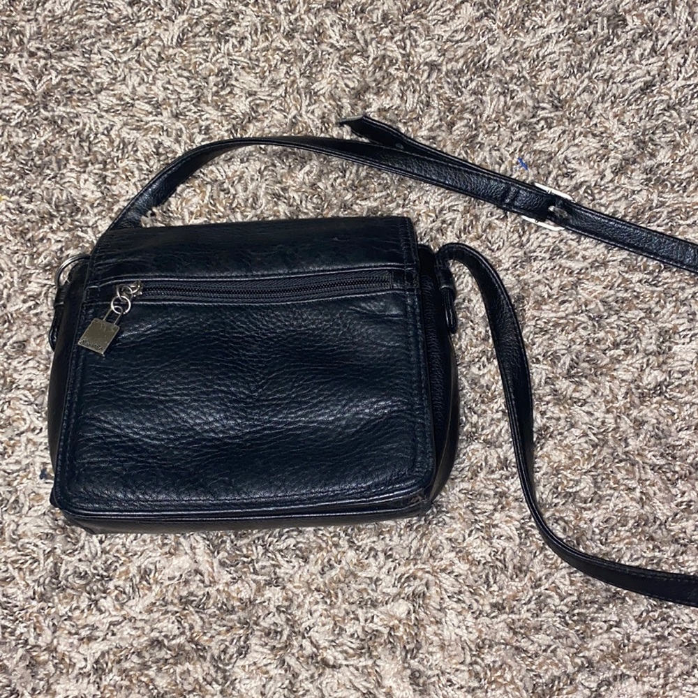 St. John’s Bay black Leather small crossover bag